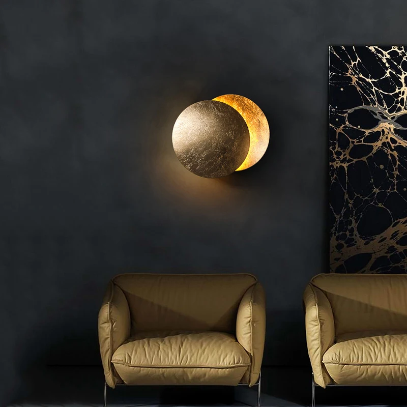 Lampada Da Parete LED Oro Rotonda 19 Cm – Moderna Applique Per Camera Da Letto E Soggiorno, 10W Luce Calda