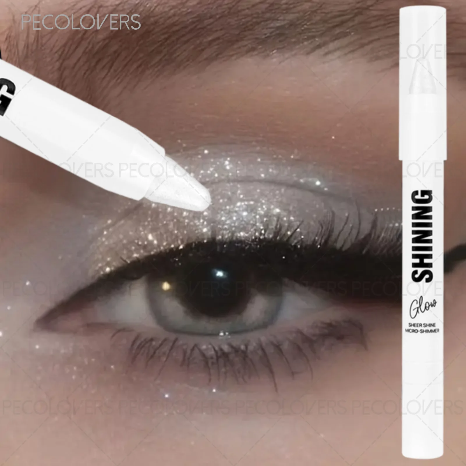 1 個の光沢のあるシマーアイシャドウペンハイライター、明るくするアイチークハイライトスティック、グリッターアイメイク、大胆なアイメイクルック