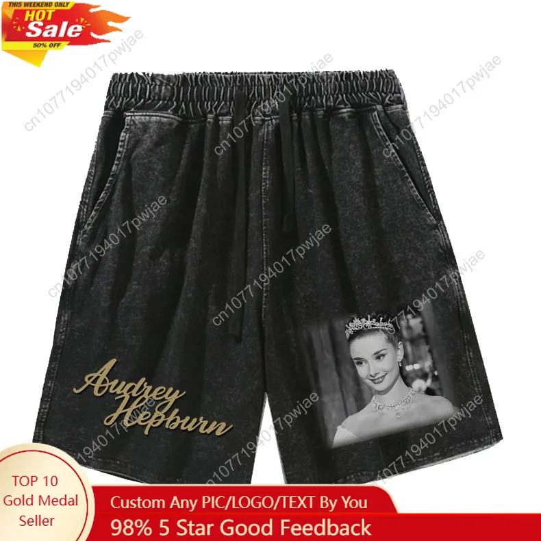 

Audrey Hepburn Shorts Mans Womans Teenager Retro Short Pants Vintage Cotton Elastic Soft Beach Shorts Customized Pants