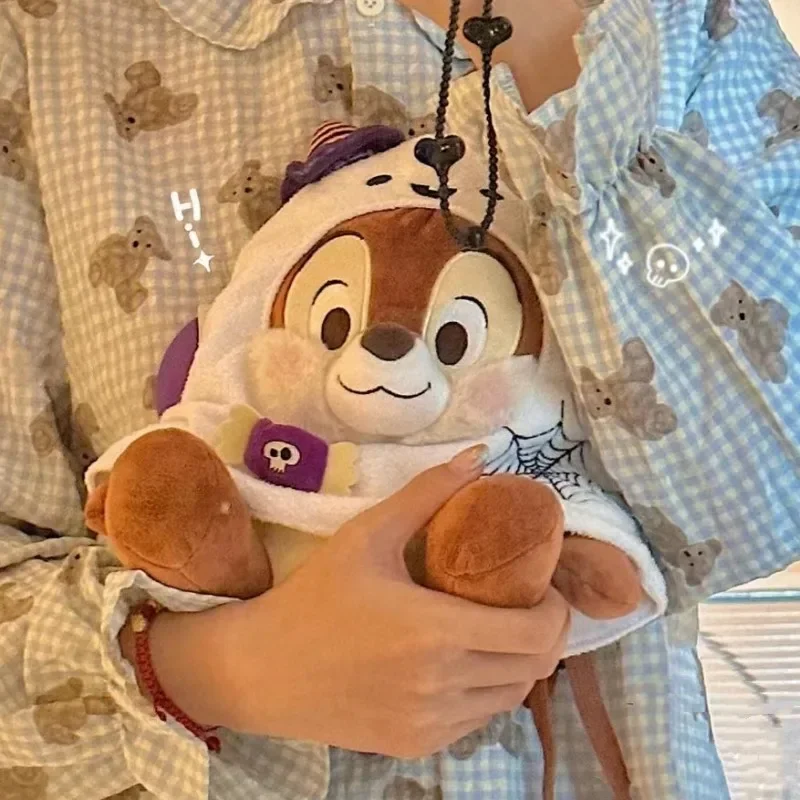 Disney Halloween Ghost Chip & Dale Cartoon Figure Soft Plush Doll Fashion Crossbody Shoulder Handbag Children Birthday Gifts Toy