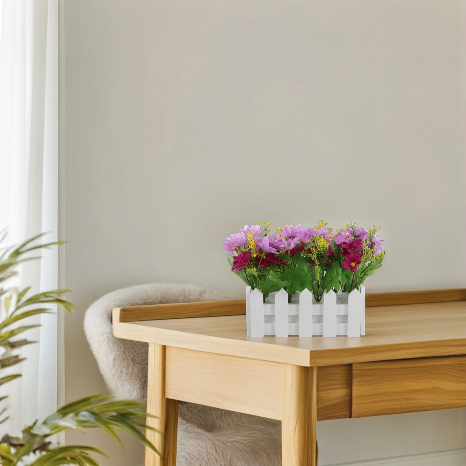 

Realistic Artificial Flowers 3D Simulation Potted Fake Flower Decor No Maintenance Wedding Home Living Room Table Centerpiece