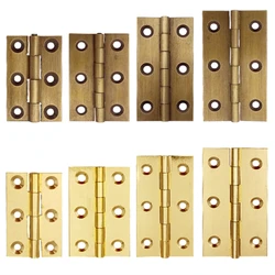 2Pcs Brass New Door Hinges 1/1.5/2/2.5/3 inch Furniture Cabinet Drawer Door Butt Hinge for Jewelry Wooden Box Furniture Hardware