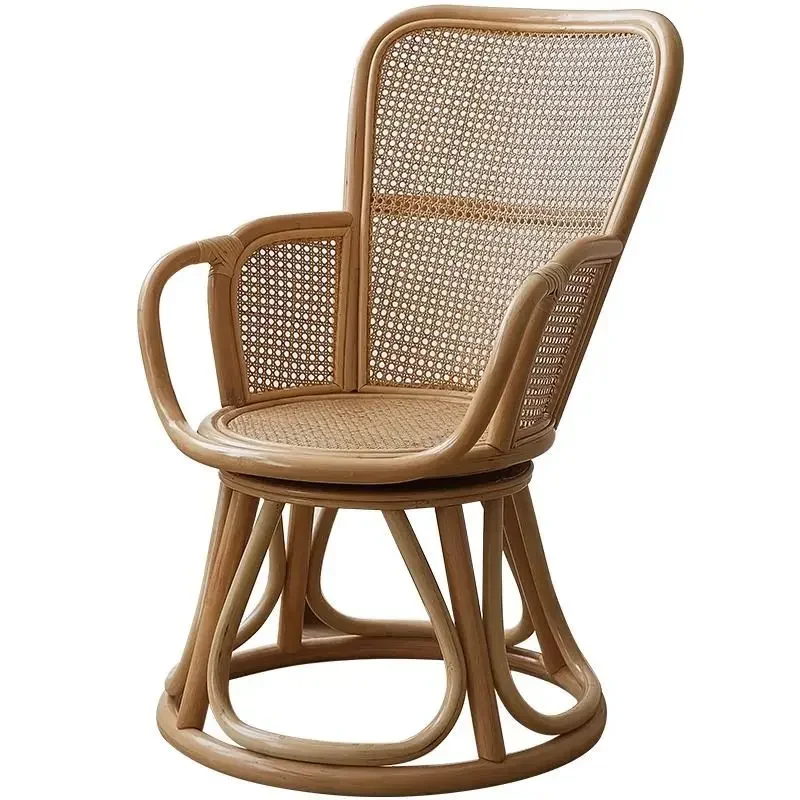 Retro rattan chair Indonesian natural rattan single casual back chair
