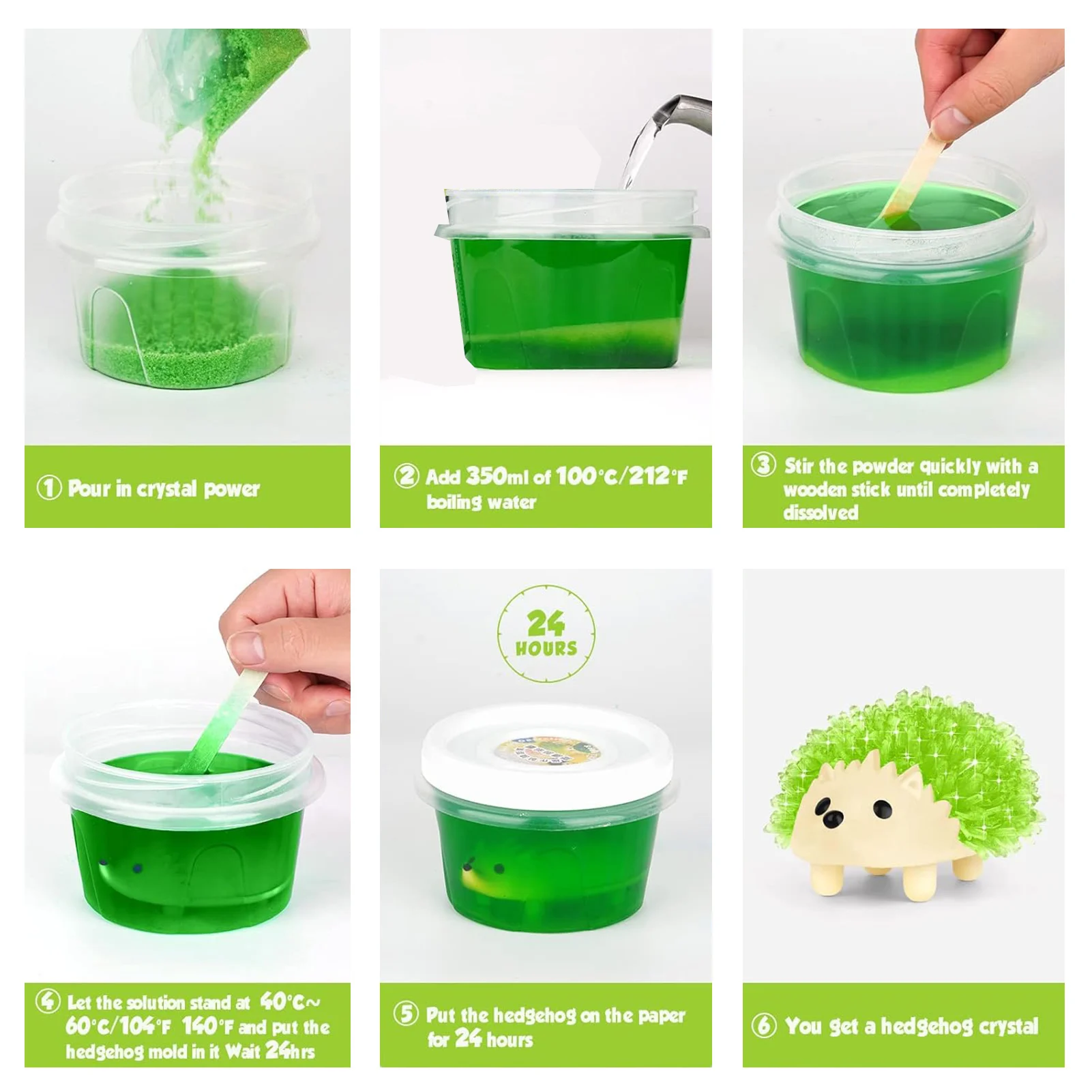 Newly Crystal Growing Hedgehog Kit Simple Operation Growing In Easy Science Kit Toys Suitable for Cultivate Interest