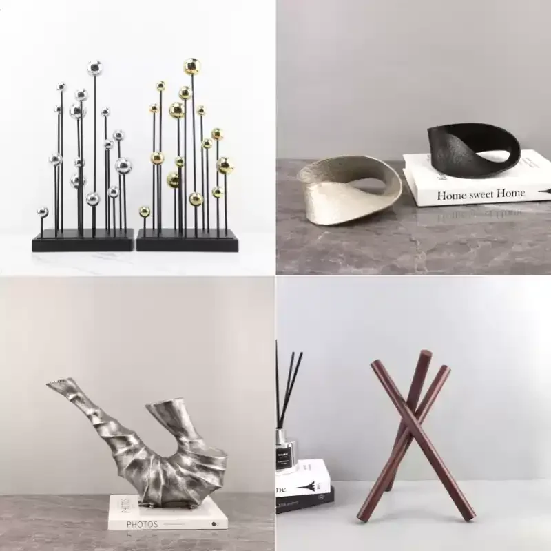Minimalist Abstract Geometric Metal Art Decorative Ornaments Living Room Bedroom Porch TV Cabinet Home Decoration