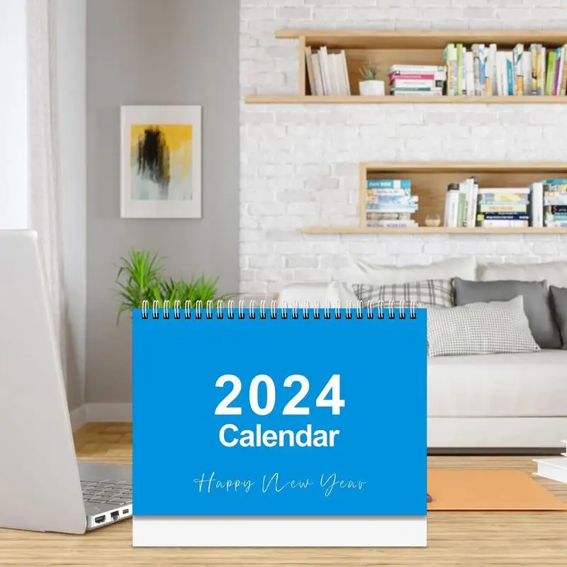 Calendário de Mesa de Papel Perfurado, Acessórios Estéticos, 2 em 1, 2024, janeiro de 2024, dezembro de 2024