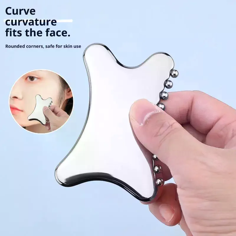 Доска Гуаша Массаж Гуаша для лица Массажер для тела из нержавеющей стали Скребок для лица SPA Гуаша Скребок для шеи и спины