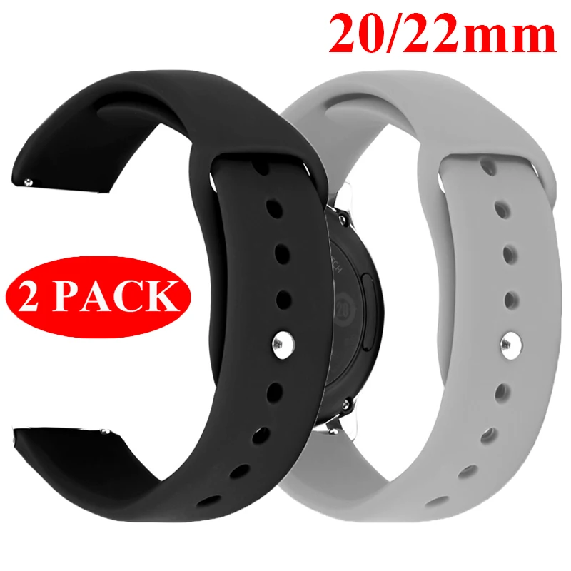 2 Pack 22mm 20mm Silicone Strap For Amazfit Bip 3 3Pro GTS 4 4Mini 3 2 2Mini Band Sports Bracelet For Amazfit GTR 4 3 2 2E 47mm