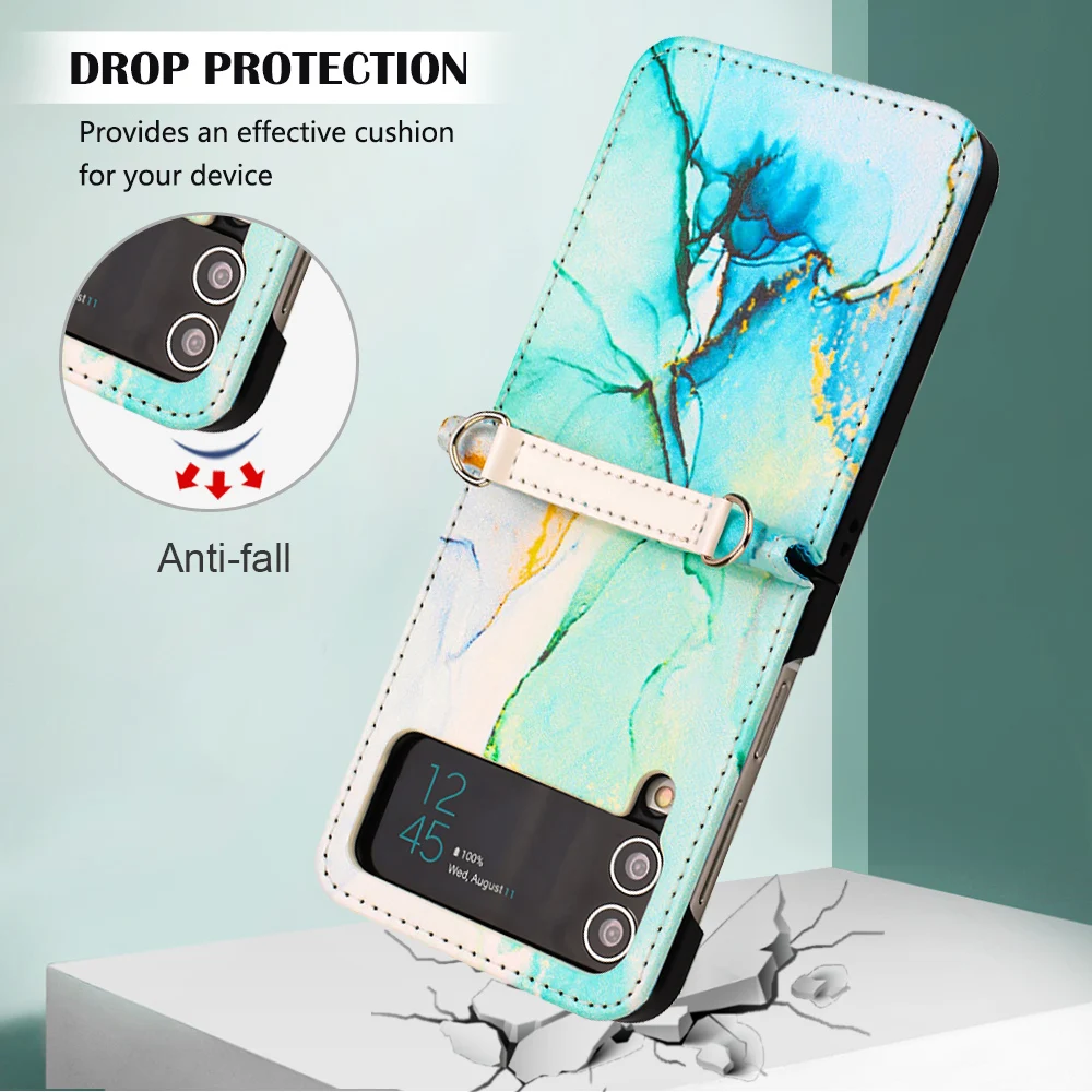 

For Samsung Galaxy Z Flip 3 Z Flip 4 5G Marble anti-fall protective cover For Samsung Galaxy Z Flip 3 Z Flip 4