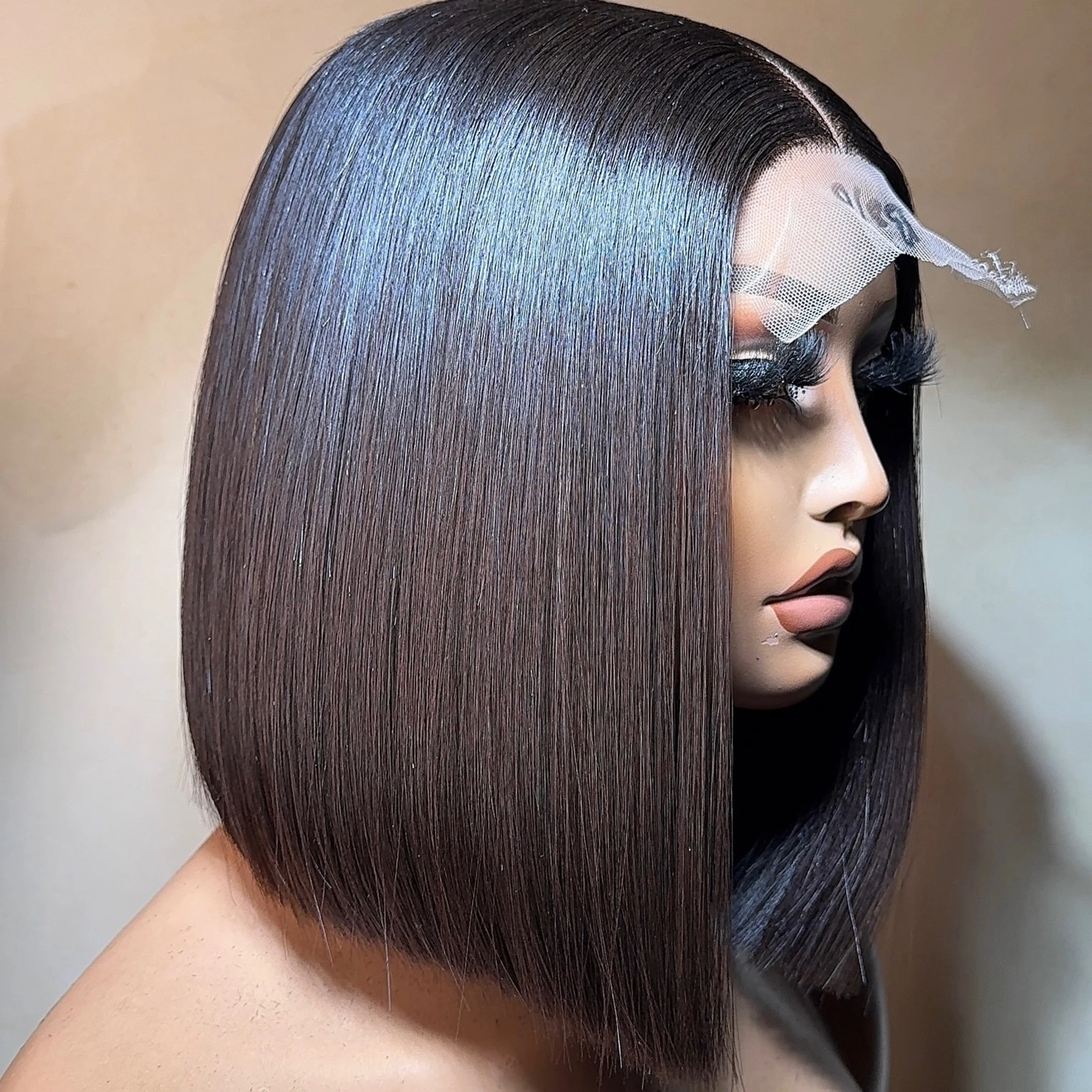

Black Color 13X4X1 HD Lace Frontal Synthetic Wig For Women Straight Preplucked With Baby Hair Cosplay Daily Drag Queen Soft Hair