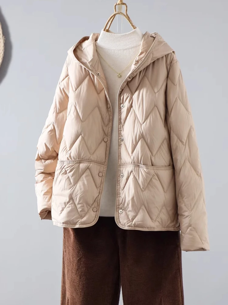 

Легкая 90% белая куртка Du down Jaet, женская корейская мода, осень-зима, новая простая верхняя одежда небольшого размера