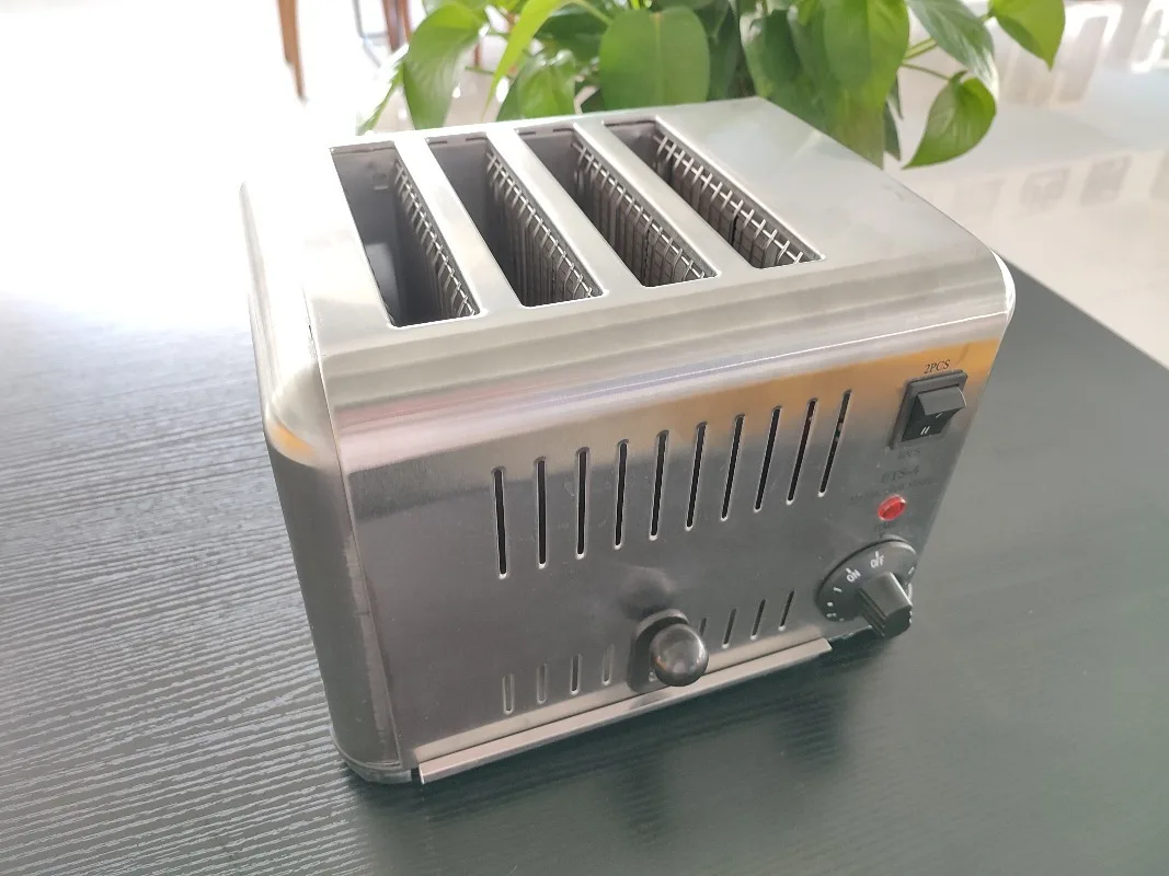 Stainless Steel Commercial Electric 4-Slice Bread Toaster for Commercial Home Use
