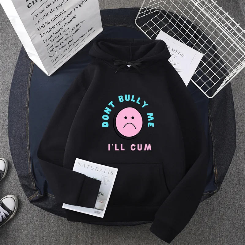 

Dont bully me printed casual street sweatshirt men's and women's same pure cotton high quality fashion loose men's hoodie