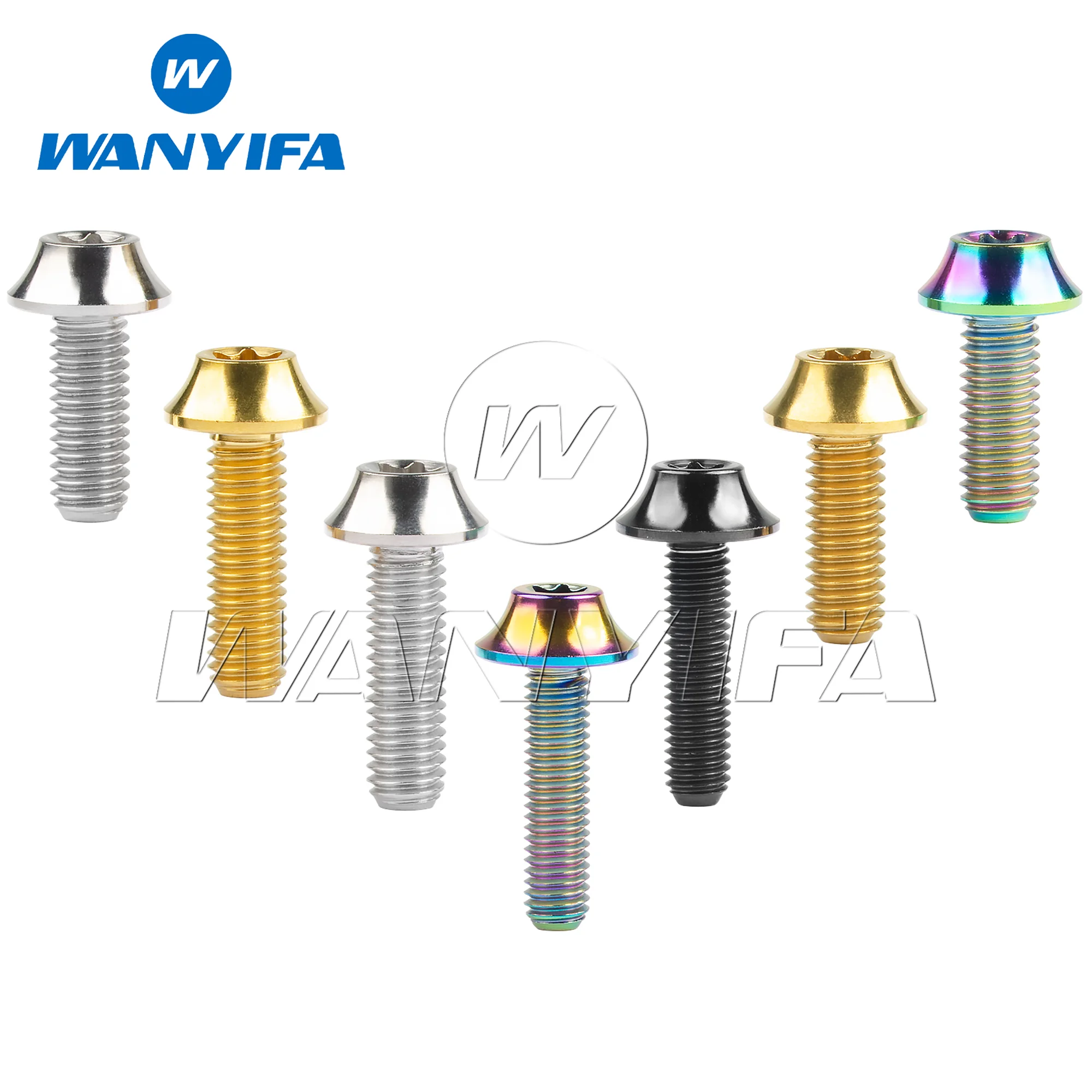Wanyifa Titanium Bolt M5/M6X16/20Mm Flower Head Screws Torx T30 for Bicycle Brake Mounting and Motorcycle Part Accessory