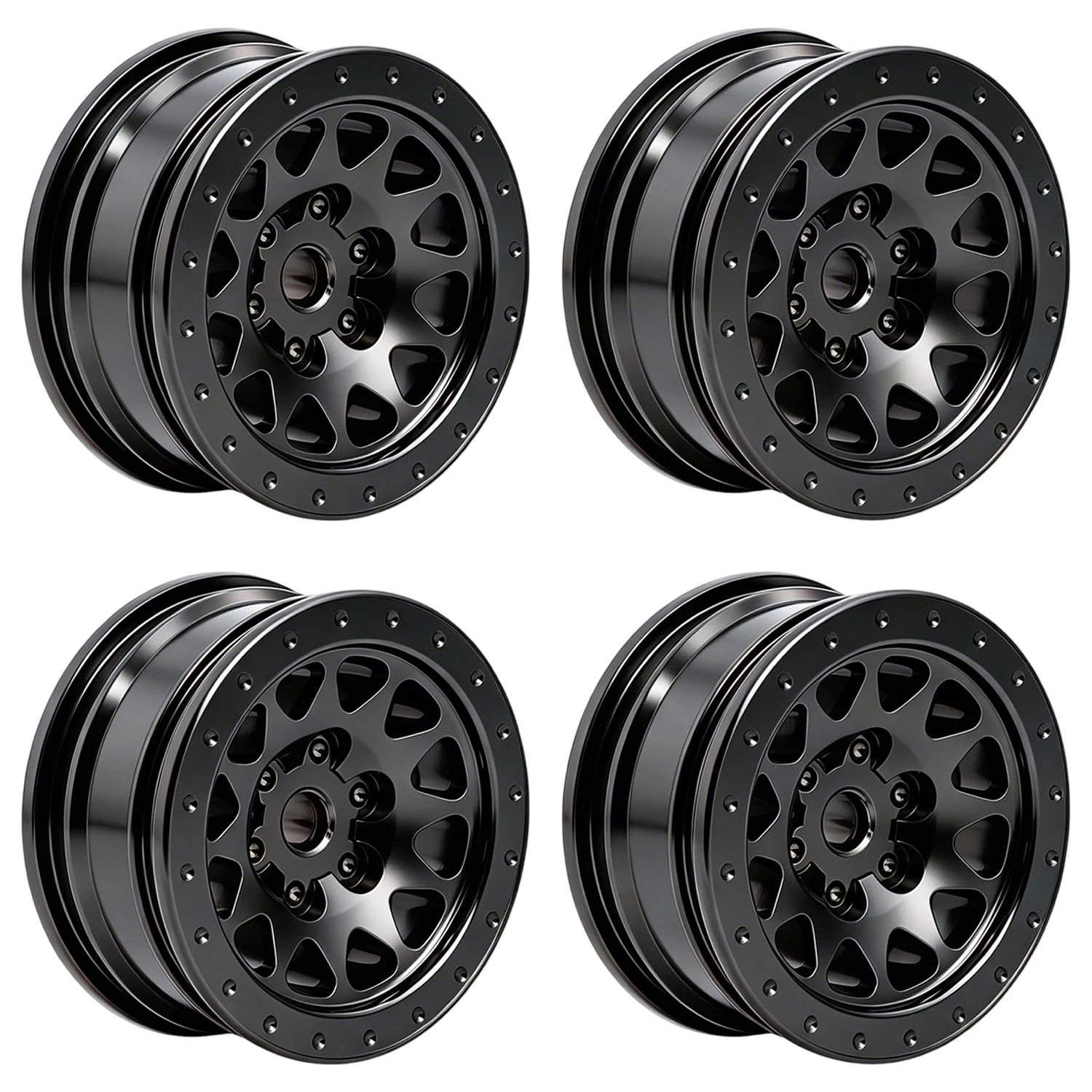 Ruedas de aluminio CNC de 0.7 pulgadas con neumático y latón para Axial SCX30 1/30 RC Crawler Jeep Wrangler JLU Ford Bronco, piezas de mejora