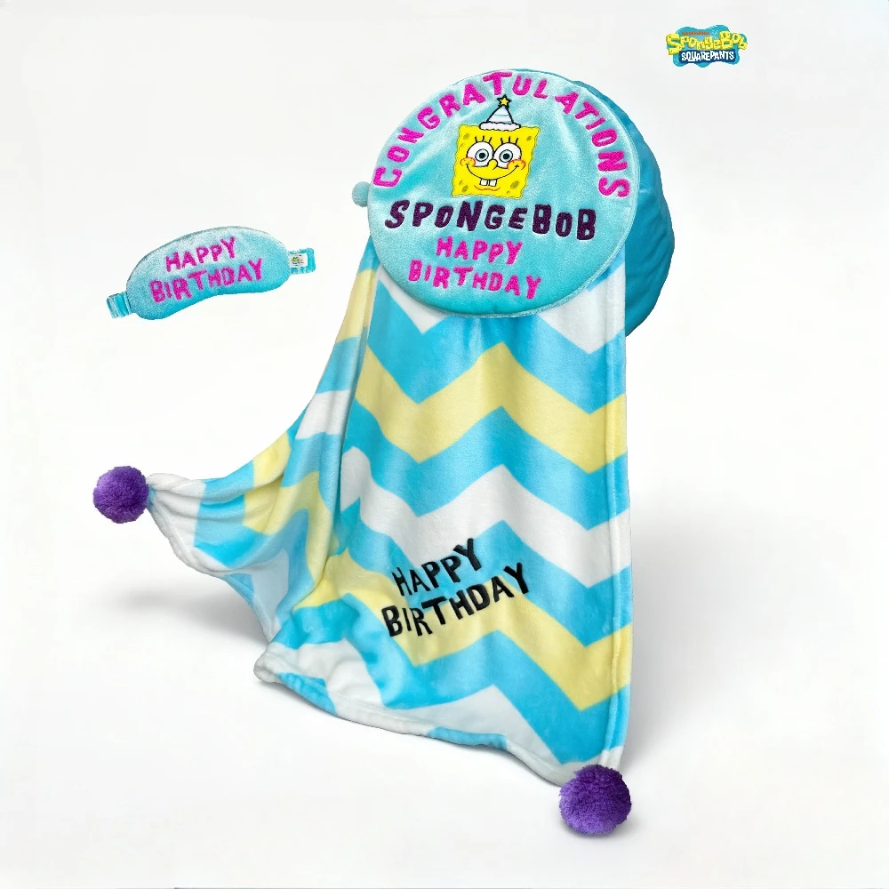 

SpongeBob SquarePants Bikini Bottom Birthday Cake Shape Throw Pillow Cute Cartoon Plush Hug Pillow Home Sofa Bed Decoration