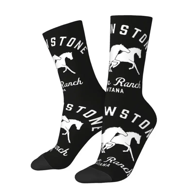 Dutton Ranch Yellowstone Mens Crew Socks Unisex Fun 3D Printing Dress Socks