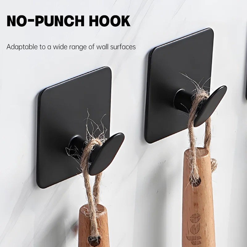 Stainless Steel Wall Hook Bathroom Robe Hooks Adhesive Towel Holder Kitchen Accessories Organizer Multi-Purpose Door Hanger Hook