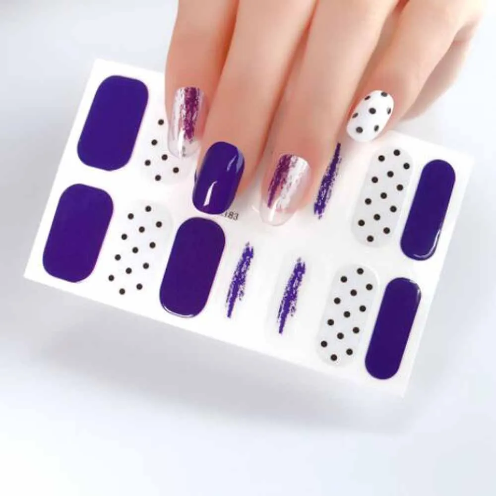 Pełna pokrywa samoprzylepne naklejki na paznokcie lakier do paznokci okłady Manicure suwak naklejki dekoracje naciśnij na paznokcie Manicure narzędzia artystyczne uroda