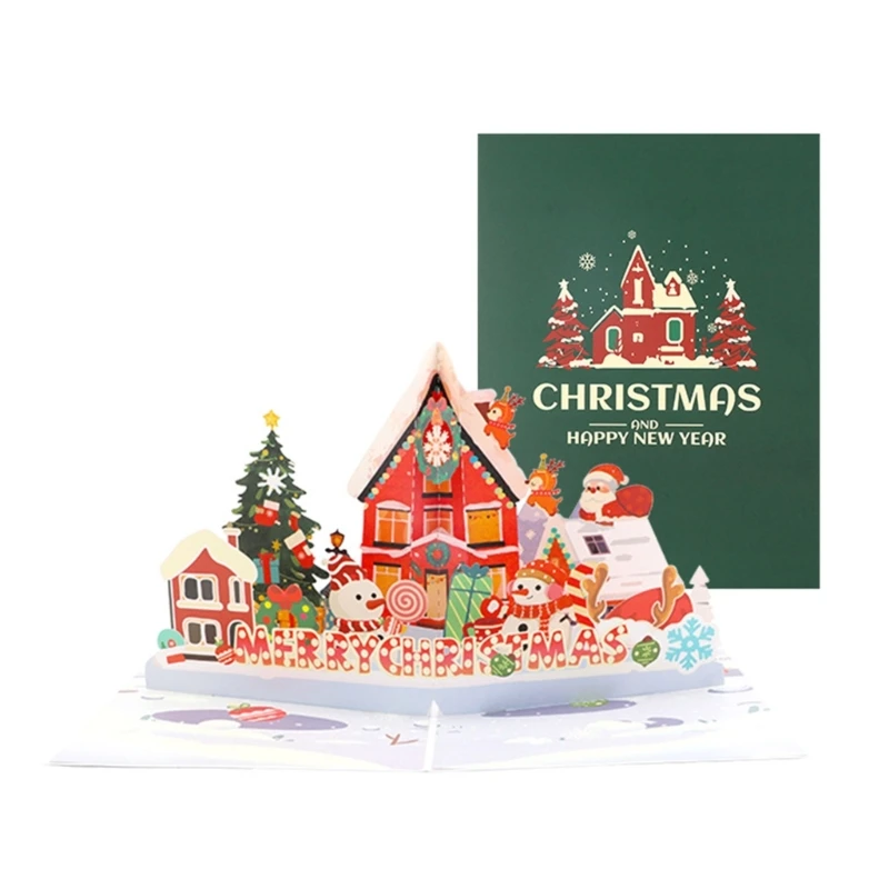 

Handmade Festival 3D Popup Card Christmas House Greeting Card Decoration