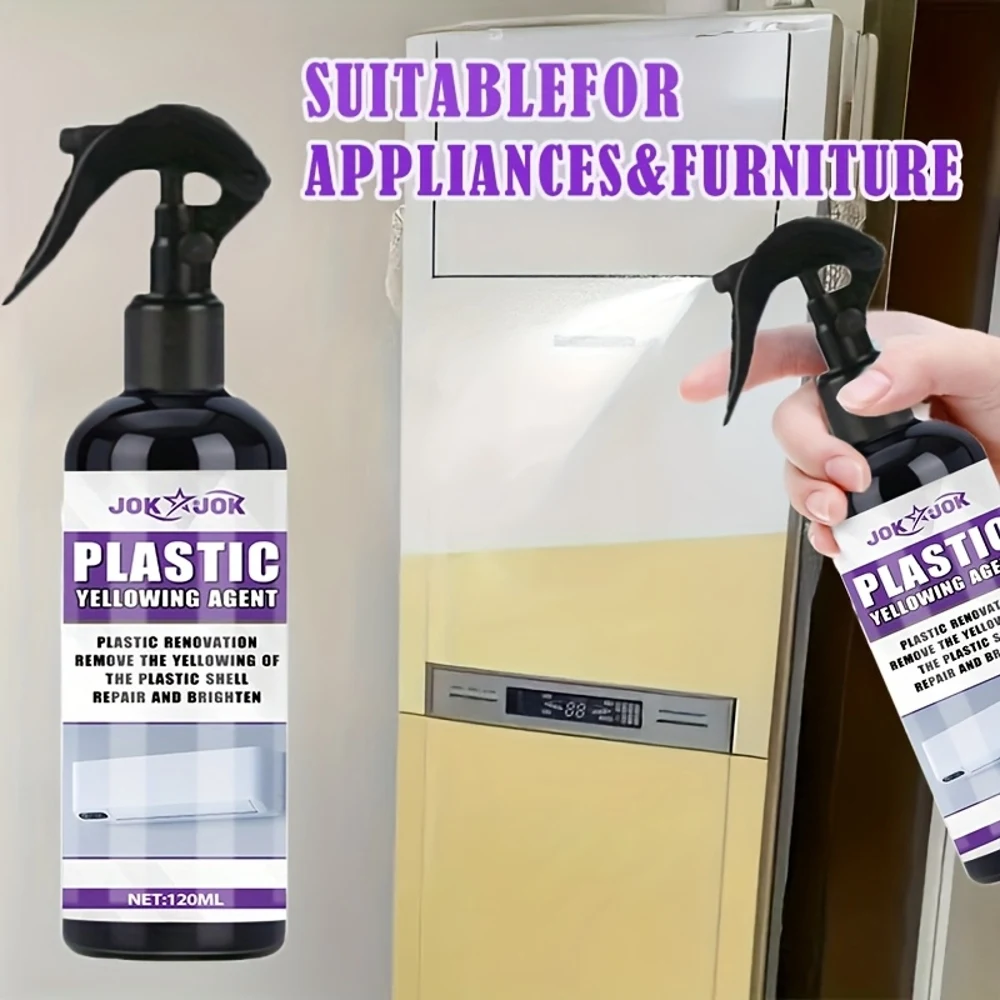 Quick-Acting Plastic Yellowing Remover Spray - Instant Oxidation, Scratch & Discoloration Remover - Strong Formula for Car Inter