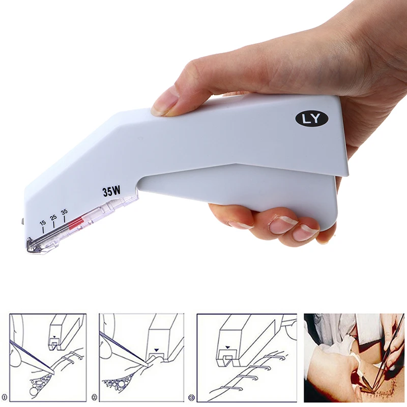 

Sterile Skin Stapler 35W Preloaded Staples Vet Medical First Aid Use Fast Mechanical Suture Disposable Skin Stitching Device