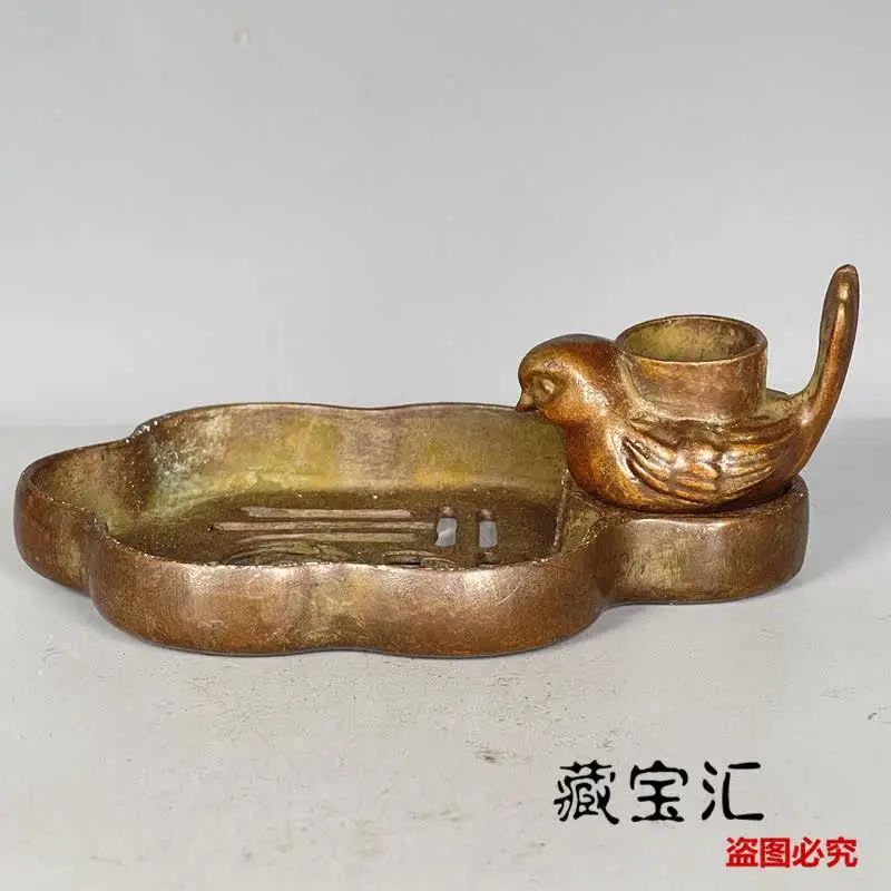 Antique Bronze Backflow Incense Censer Old Collection Hand Carved Hollow Hundred Fu Zen Style Incense Holder Tea Desk Decor