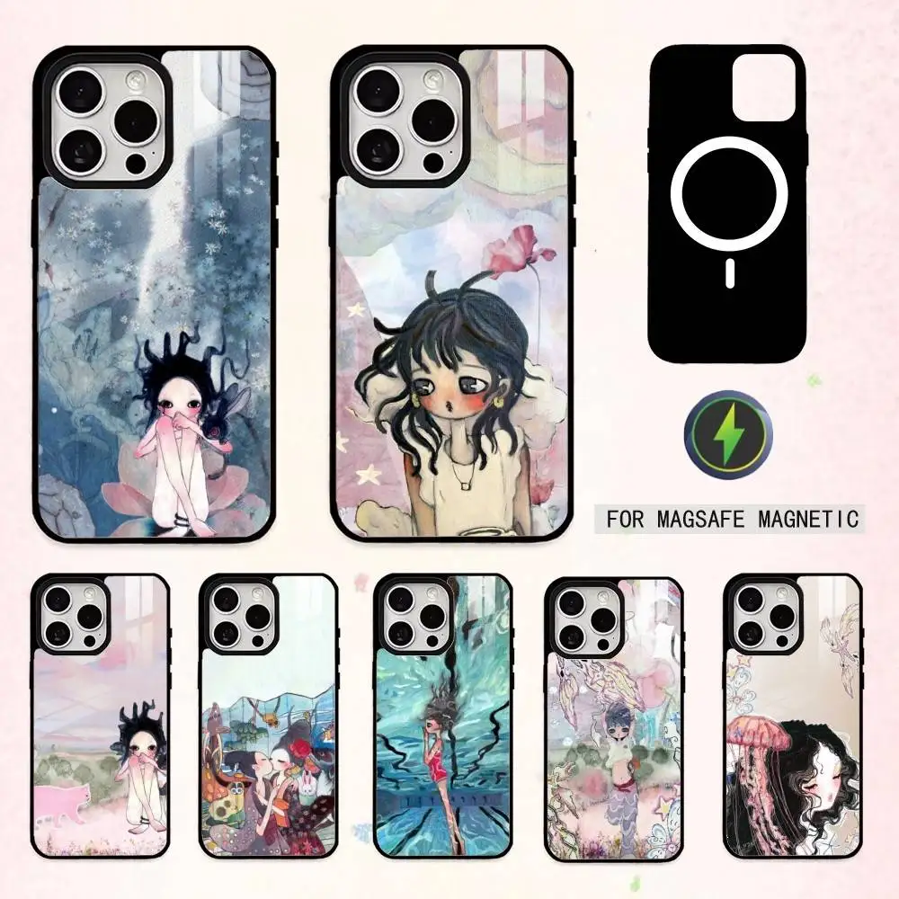 

A-Artist Aya T-Takano's paintings Phone Case For iPhone17,16,15,14,13,12,11 Plus,Pro Max Magnetic For Magsafe Wireless Charging