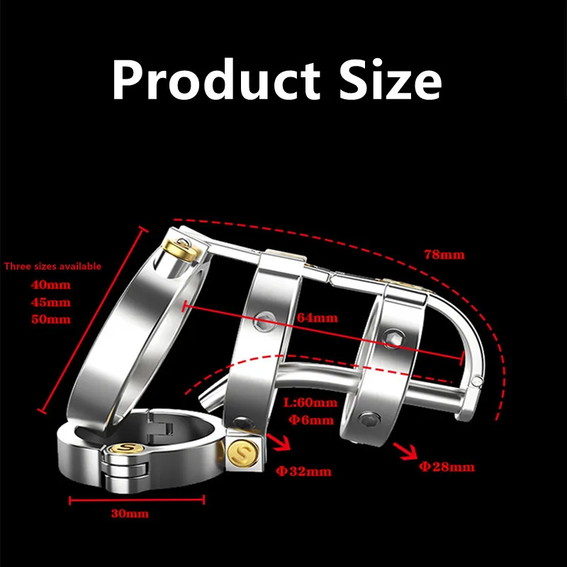 New Male Stainless Steel Chastity Lock Steampunk Multifunctional Invisible Wear CB Lock Urethra Stimulation Adult Sex Toys