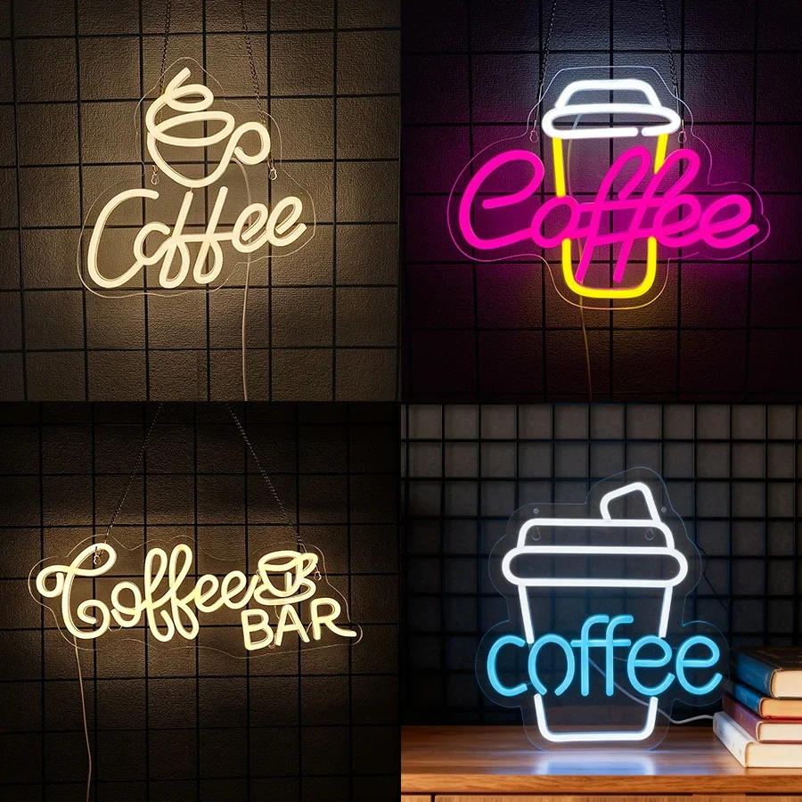 لافتة مضيئة لمتجر المقهى، ديكور محطة القهوة، المطعم، الحفلات، هدية لمحبي القهوة، سلسلة القهوة، لافتة نيون لديكور الحائط، #2