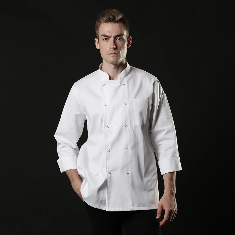 Hotel Chef Uniform Kitchen Shirt Food Service Restaurant Cook Coat Cooking Jacket Bakery Cafe Waiter Clothing Tops