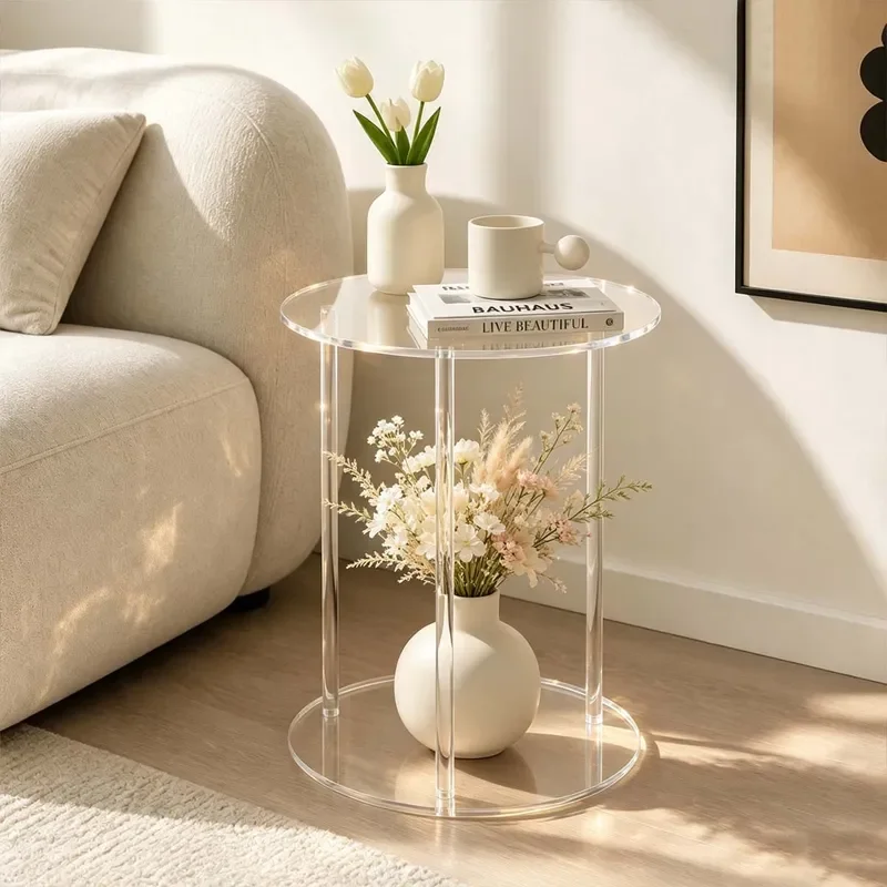 Modern Minimalist Bedside Table Luxury Nightstand with Storage Rack for Living Room Bedroom Hotel Decor Creative Furniture