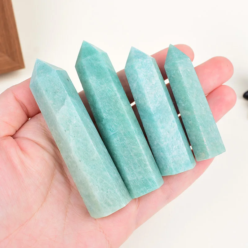 1 قطعة الكريستال الطبيعي حجر الأمازون مسلة نقطة أحجار استشفاء سداسية المعدنية عينة الحرف ديكور المنزل لتقوم بها بنفسك هدية تذكارية #1