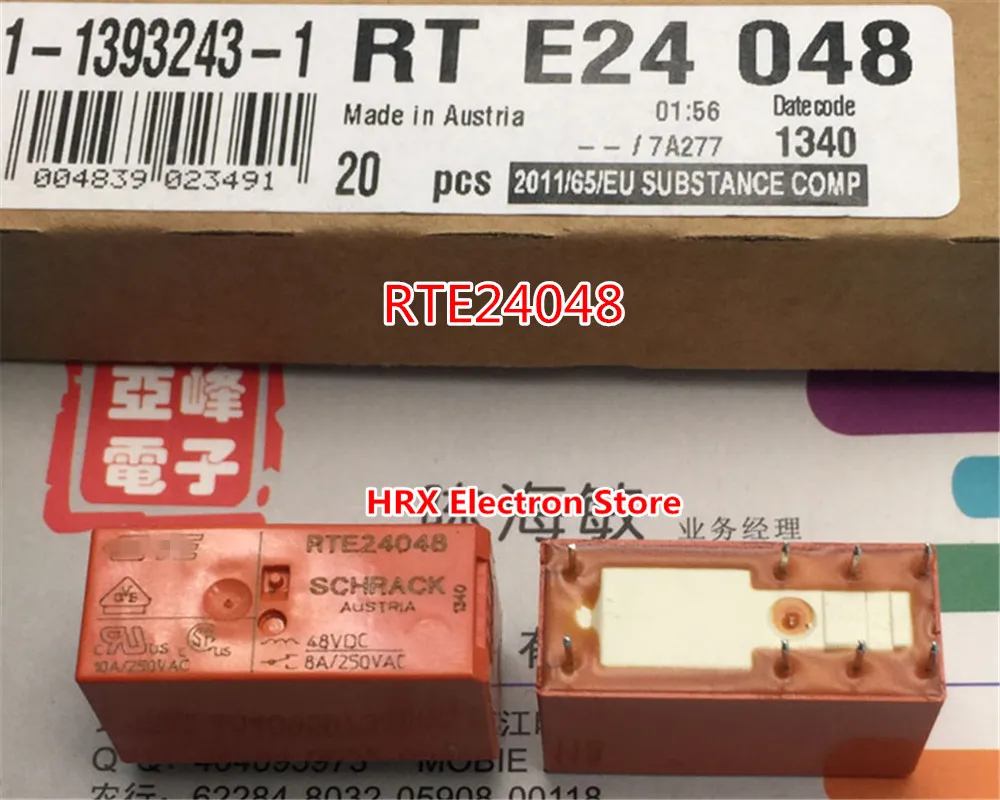 

10PCS/LOT Relay RTE24005 RTE24012 RTE24024 RTE24048 RTE24730 8A 8PIN New Original