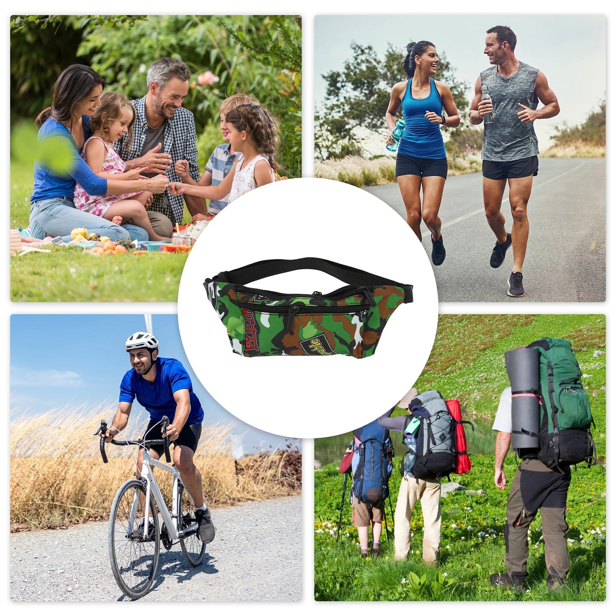 X Autohaux Thin Camo Fanny Pack Green 1 قطعة #6