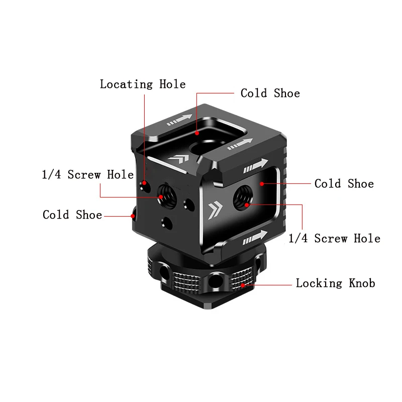 Cold Shoe Mount Adapter 1/4 Hole Hot Shoe Monitor Base Mic Fill Light Bracket Holder For DSLR Canon Nikon Camera Camcorder