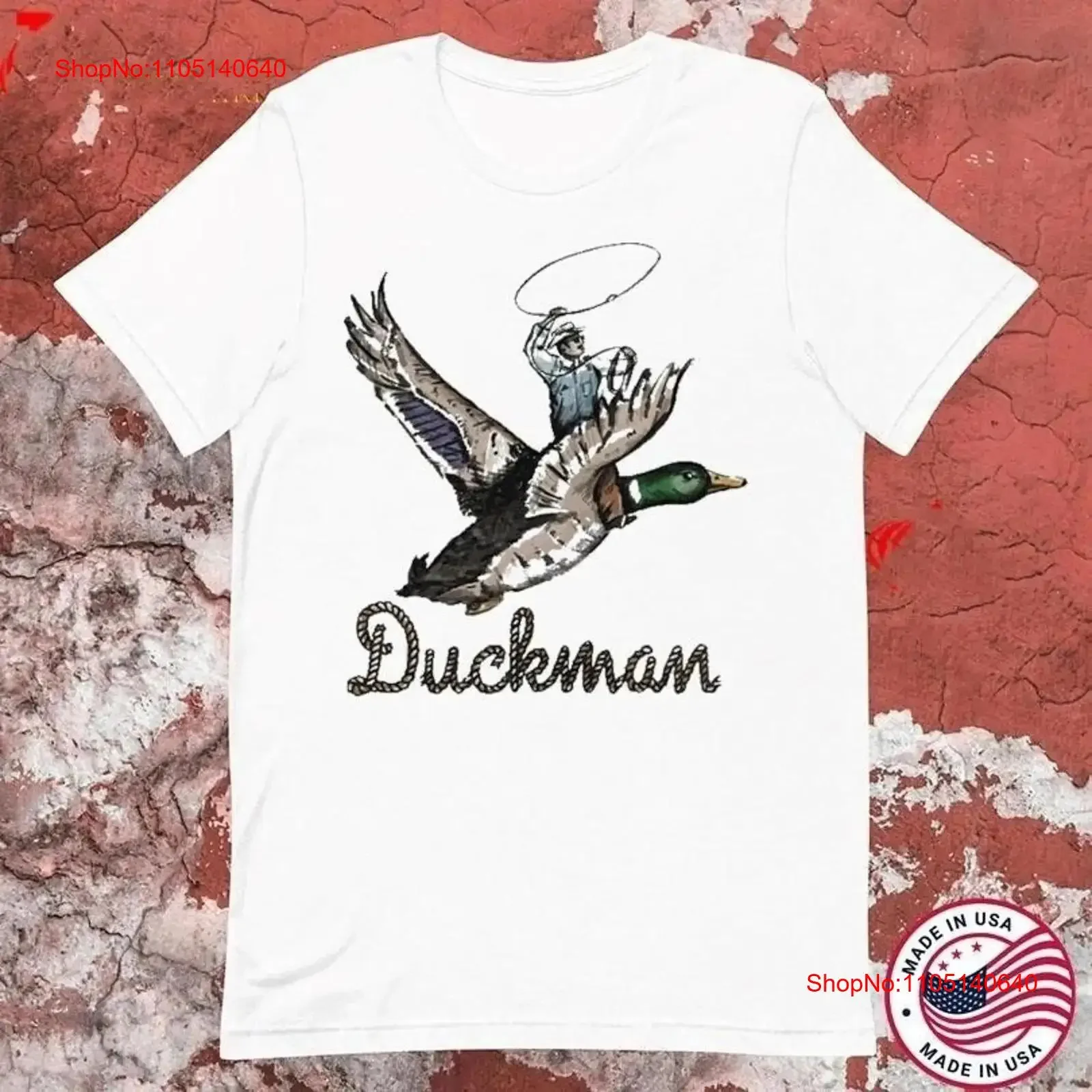 

Riley Green Painted Duckman T shirts For Fan White Color BL1223 vintage Washed Comfortable Stylish Soft Casual Versatile