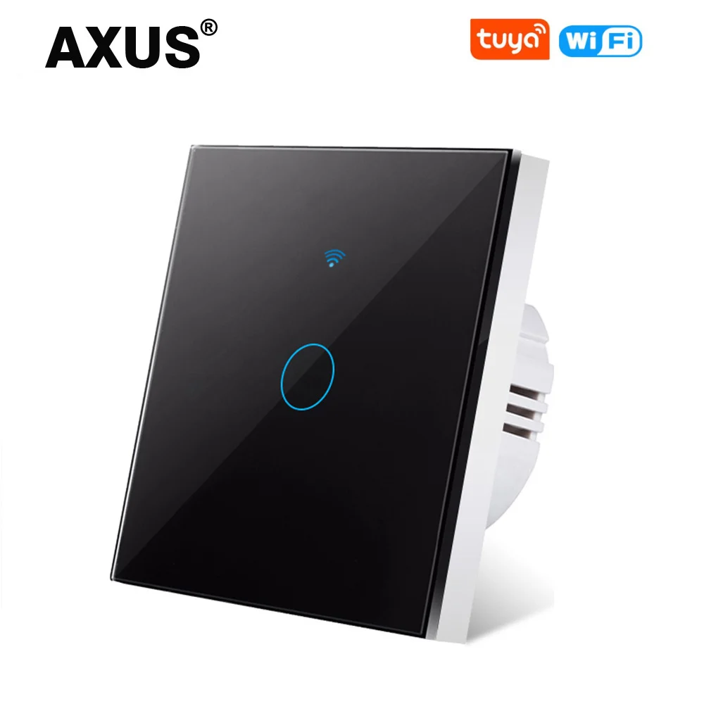 AXUS EU WLAN Smart Touch-Lichtschalter RF433 Ohne Neutralleiter Kompatibel mit Tuya Smart Life App-Steuerung Unterstützt Alexa Google Home