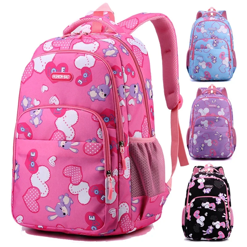 Children's Girls Schoolbags Mother Kids Rabbit Backpack Unior High School Boy Curved Shoulder Strap Sweet Cute Casual Bags