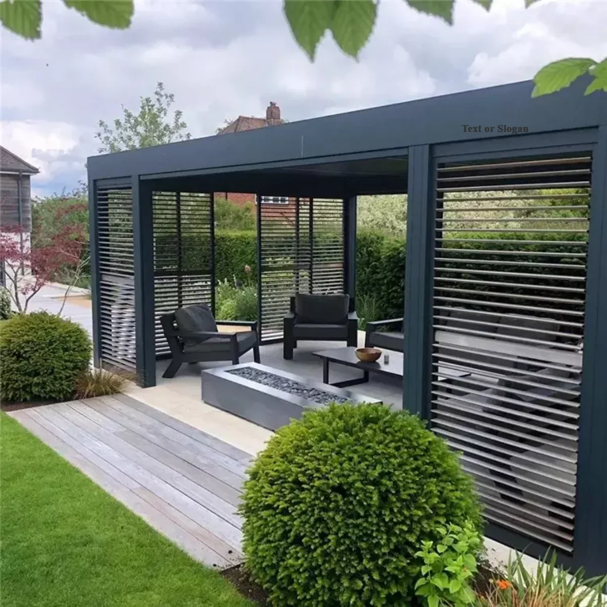 Pergola aluminium Hot selling garden house louvered pergola outdoor sheds gazebo