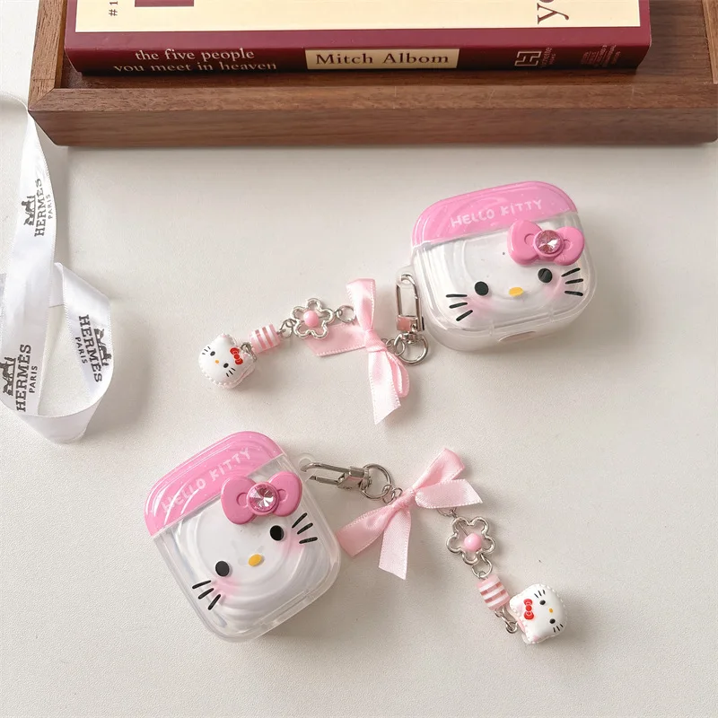 جديد مرحبا كيتي الكرتون بلوتوث سماعة الغطاء الواقي ل AirPods 4 3 2/1 Pro2 بلوتوث سماعة واقية لينة غطاء