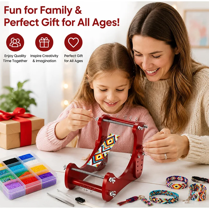 

Desktop Beading Shelf Simple Solid Wood Bead Weaving Tool Adjustable Vertical Bead Loom For Creating Bracelets Necklaces Easily