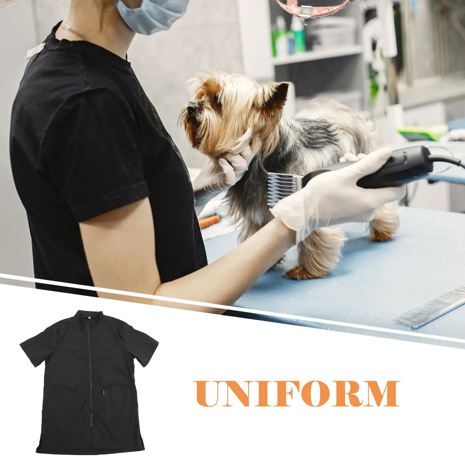 Waterproof Grooming Smock Pet Apparel Overalls Dog Apron Beauticians Uniform Work Clothes