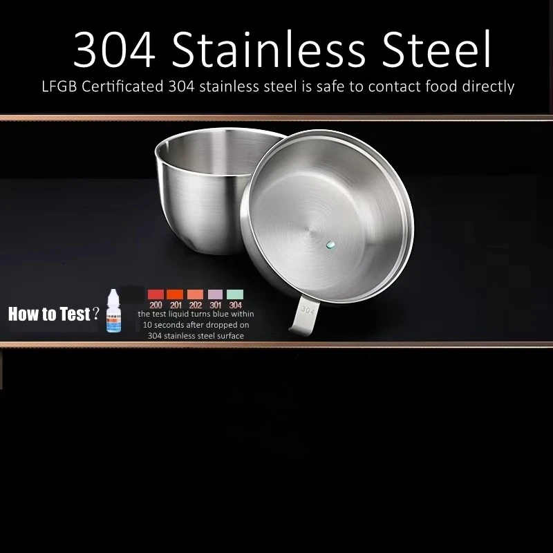 3 in 1 304 Stainless Steel Instant Noodle Bowl LFGB Certification 1100ml Ramen Bowl with 800ml Cover Heat Insulation Dinerware