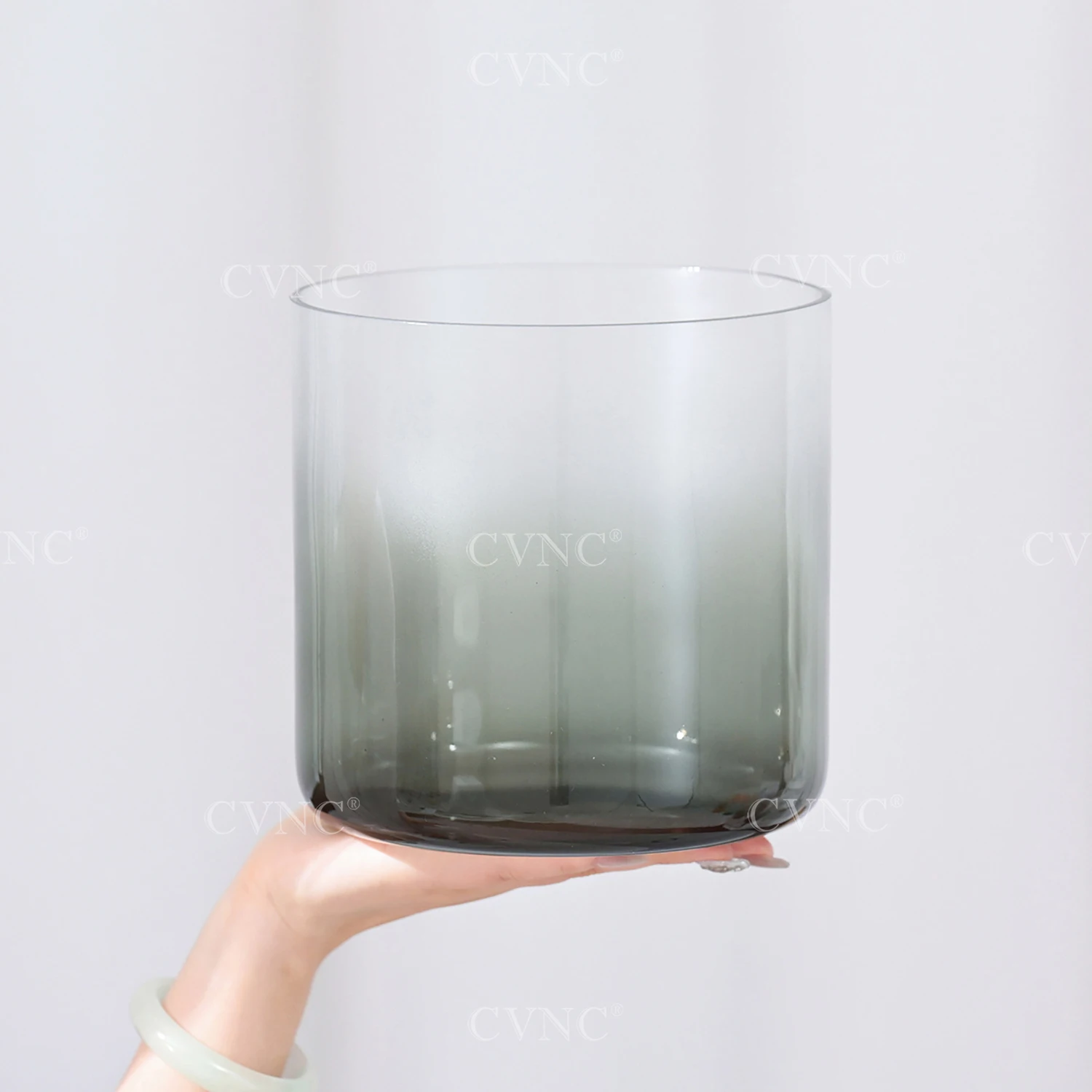 

CVNC 6" / 7" F Note 440/432hz Alchemy Clear Aria Ink Half Colored Quartz Crystal Singing Bowl for Sound Healing and Meditation