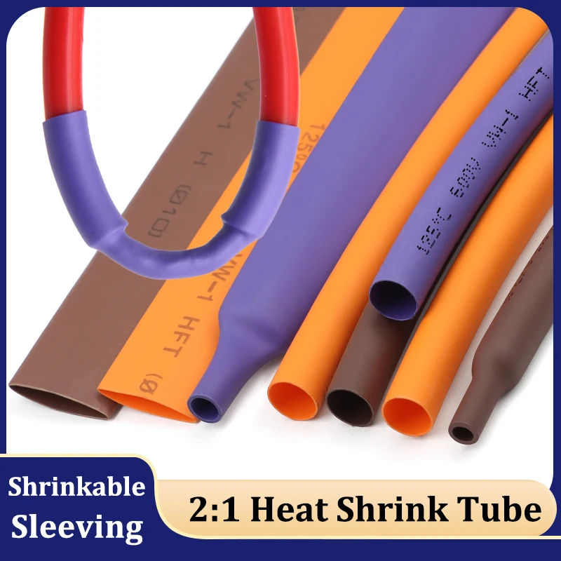 

Brown/Purple/Orange Polyolefin Heat Shrink Tube 1mm ~ 50mm Insulated Sleeve Cable Wire Connector Protector Wrap Shrinking Tubing