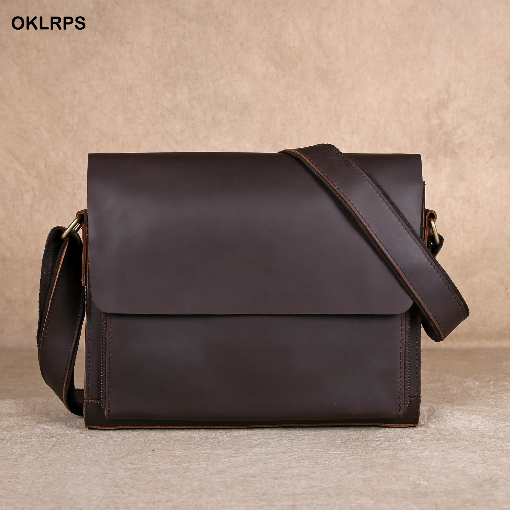 

Retro Genuine Leather Messenger Bag, British Cambridge Bag, Single-Shoulder Bag, Top-Grain Cowhide Crossbody Bag