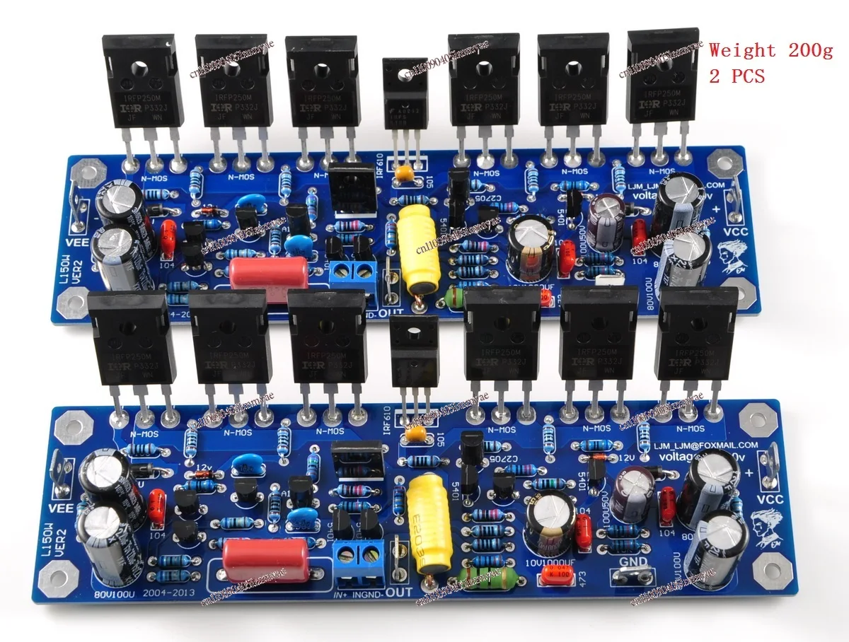 

L150W amplifier, 6 200W1 FET boards per channel