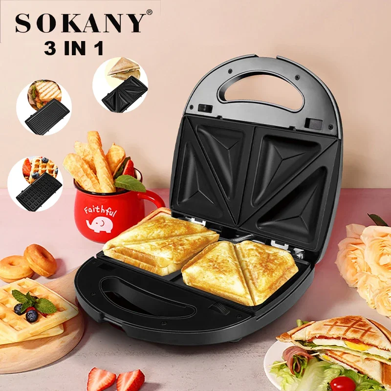 

Sokany Multifunctional Breakfast Machine Waffle Sandwich Toast Toaster Household Small Electric Baking Pan