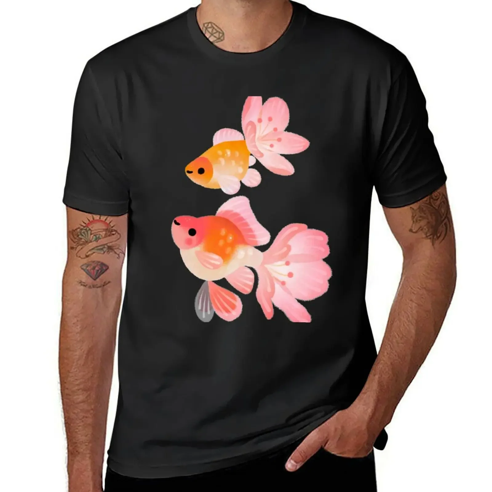 

Cherry blossom goldfish 1 T-Shirt oversizeds blanks plain white t shirts men